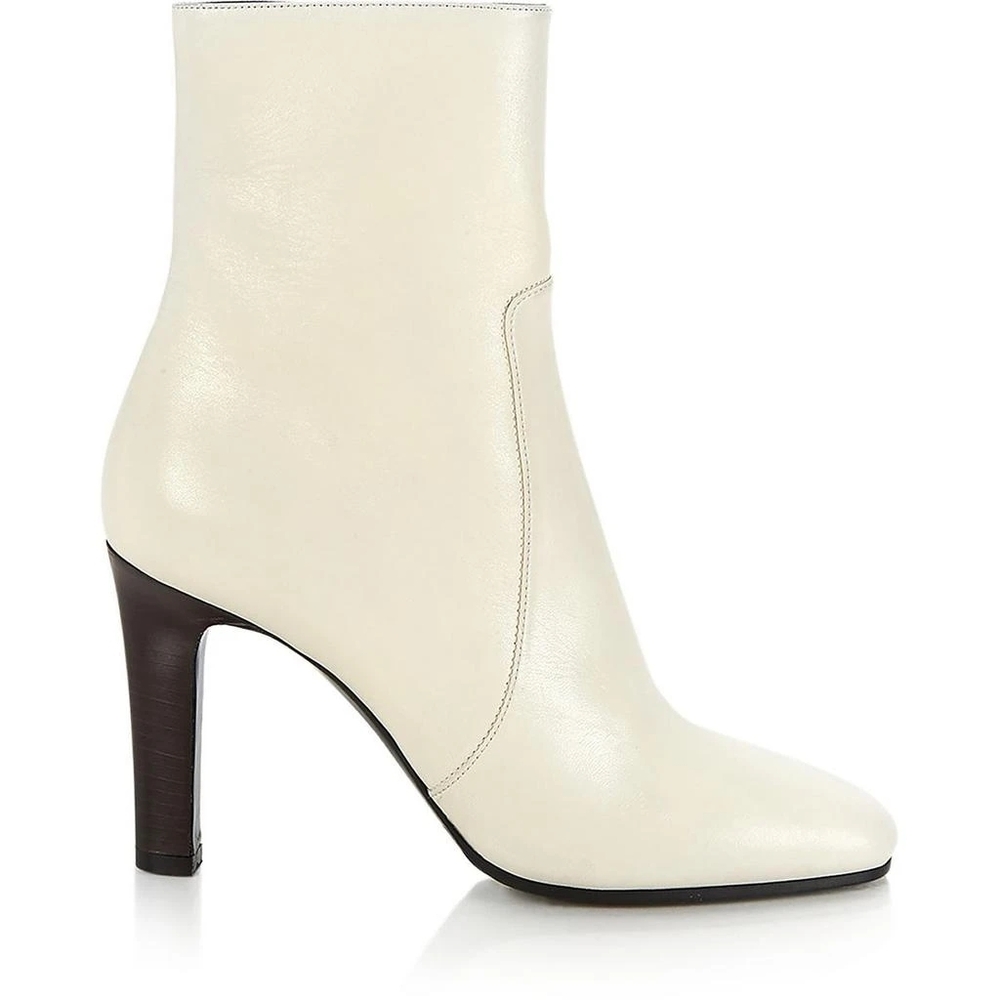 Saint Laurent Jane 90 Leather Ankle Boots sz 39 in Pearl Size 39 NIB - Picture 2 of 12